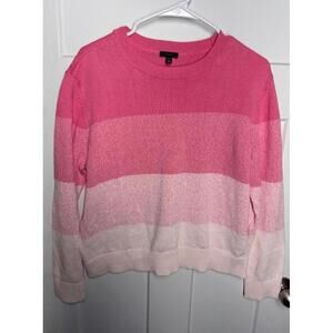 Talbots pink sweater multi color pink size Large perfect condition